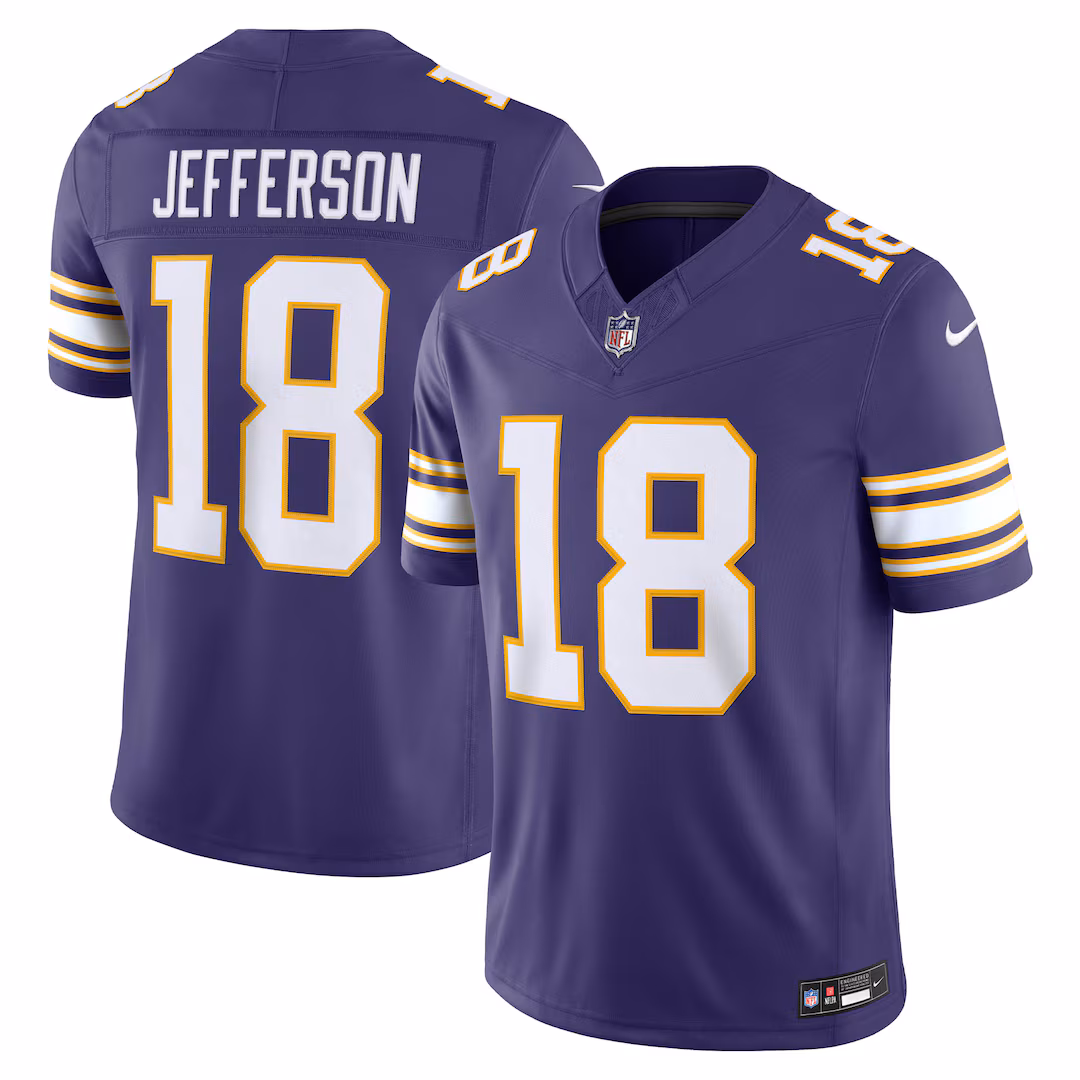 Men's Minnesota Vikings Justin Jefferson Nike Purple Alternate Classic Vapor F.U.S.E. Stitched Limited Jersey - Ujersey