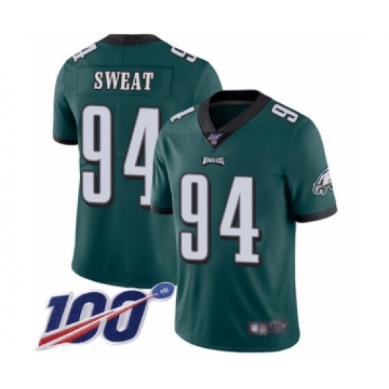 Youth Philadelphia Eagles #94 Josh Sweat Midnight Green Team Color Vapor Untouchable Limited Player 100th Season Football Jersey - Ujersey