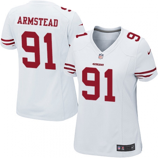 Women's Nike San Francisco 49ers #91 Arik Armstead Game White NFL Jersey - Ujersey