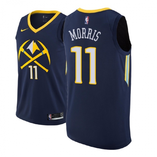 Men NBA 2018-19 Denver Nuggets #11 Monte Morris City Edition Navy Jersey - Ujersey