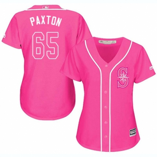 Women's Majestic Seattle Mariners #65 James Paxton Replica Pink Fashion Cool Base MLB Jersey - Ujersey