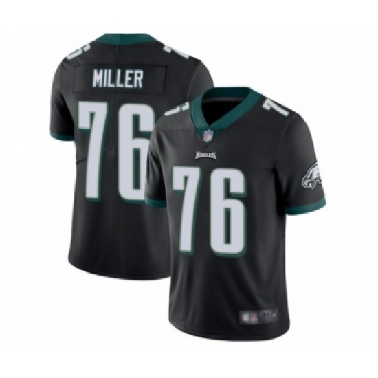 Men's Philadelphia Eagles #76 Shareef Miller Black Alternate Vapor Untouchable Limited Player Football Jersey - Ujersey