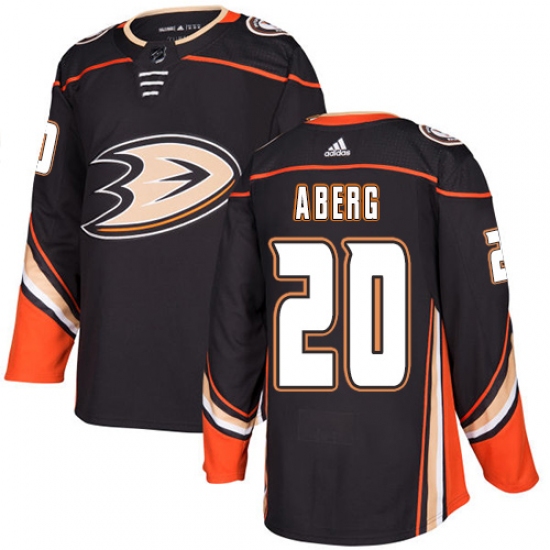 Men's Adidas Anaheim Ducks #20 Pontus Aberg Black Home Authentic Stitched NHL Jersey - Ujersey