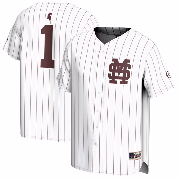 Youth GameDay Greats White Mississippi State Bulldogs Lightweight Collegiate Baseball Fashion Jersey - Ujersey