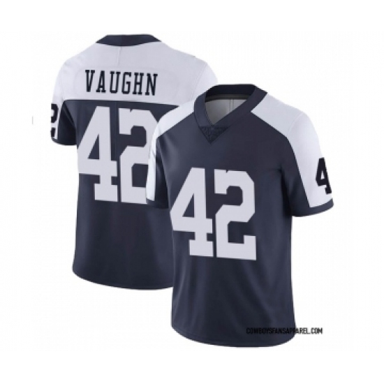 Men's Dallas Cowboys #42 Deuce Vaughn Navy Thanksgiving Vapor Limited Stitched Jersey - Ujersey