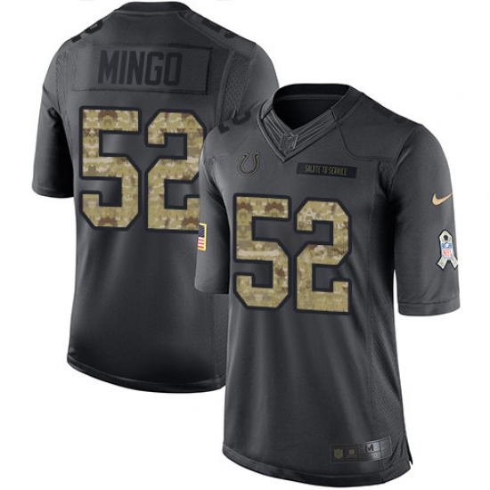 Youth Nike Indianapolis Colts #52 Barkevious Mingo Limited Black 2016 Salute to Service NFL Jersey - Ujersey