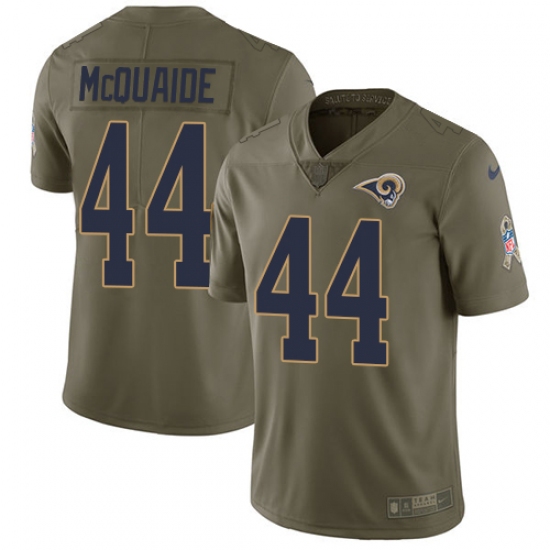 Youth Nike Los Angeles Rams #44 Jacob McQuaide Limited Olive 2017 Salute to Service NFL Jersey - Ujersey