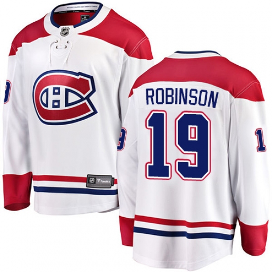 Men's Montreal Canadiens #19 Larry Robinson Authentic White Away Fanatics Branded Breakaway NHL Jersey - Ujersey