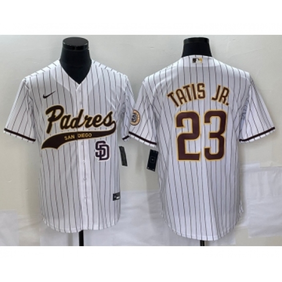 Men's San Diego Padres #23 Fernando Tatis Jr White NEW 2023 Cool Base Stitched Jersey - Ujersey