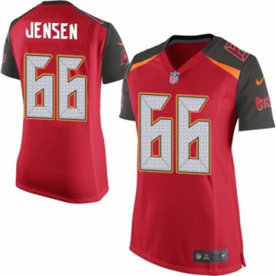 Women's Nike Tampa Bay Buccaneers #66 Ryan Jensen Game Red Team Color NFL Jersey - Ujersey