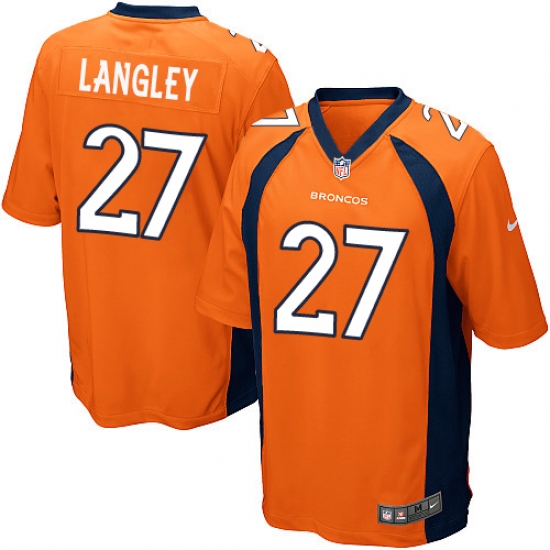 Men's Nike Denver Broncos #27 Brendan Langley Game Orange Team Color NFL Jersey - Ujersey