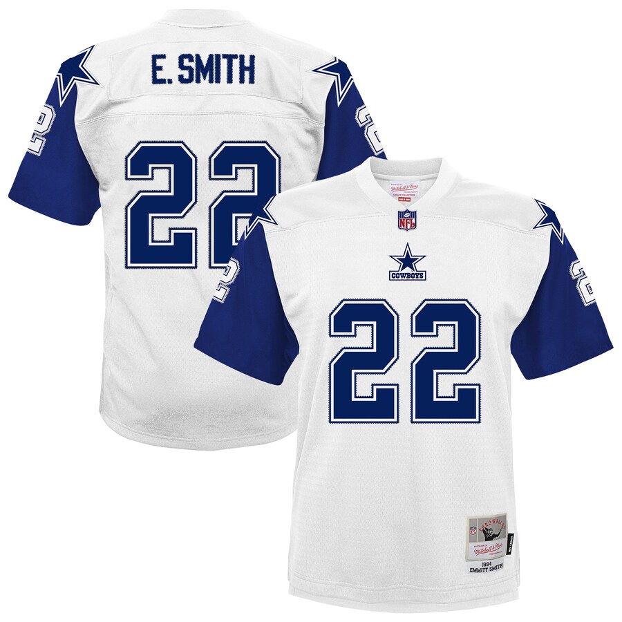 Youth Dallas Cowboys Emmitt Smith Mitchell & Ness White 1994 Alternate Legacy Jersey - Ujersey