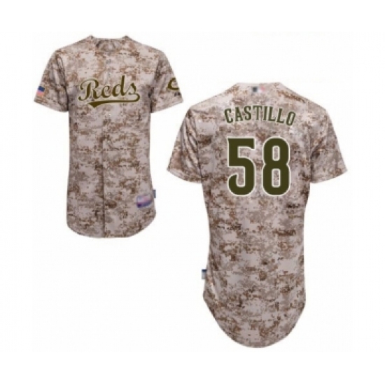 Men's Cincinnati Reds #58 Luis Castillo Authentic Camo Alternate Cool Base Baseball Jersey - Ujersey