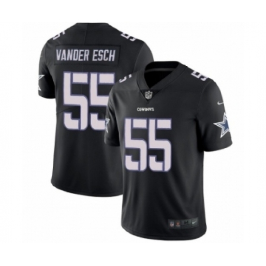 Men's Nike Dallas Cowboys #55 Leighton Vander Esch Limited Black Rush Impact NFL Jersey - Ujersey