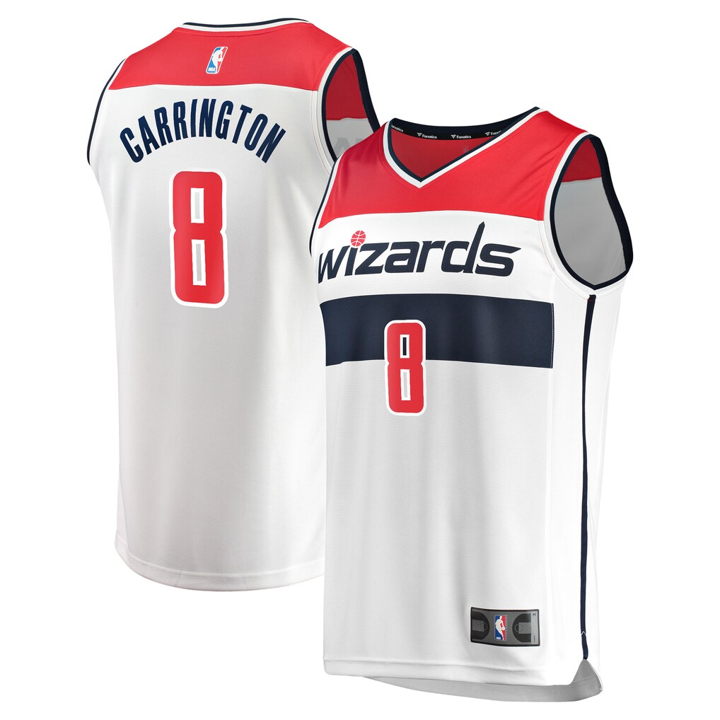 Men's Washington Wizards Carlton Carrington Fanatics White Fast Break Replica Player Jersey - Association Edition - U-jersey
