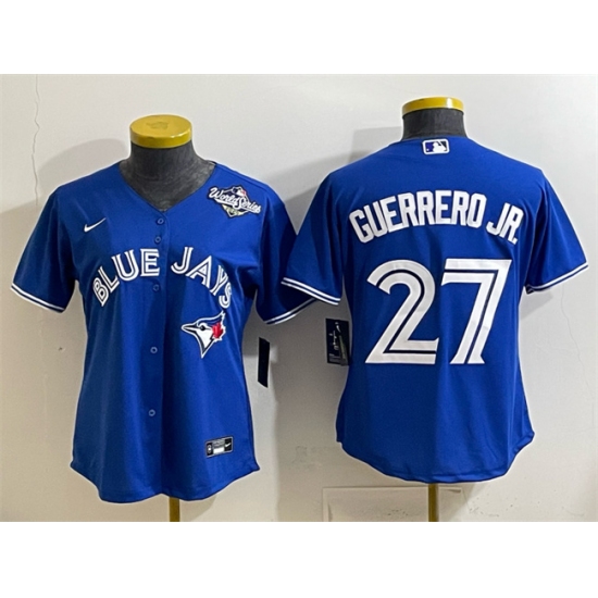 Women's Toronto Blue Jays #27 Vladimir Guerrero Jr. Royal 2025 World Series Cool Base Stitched Baseball Jersey(Run Small)