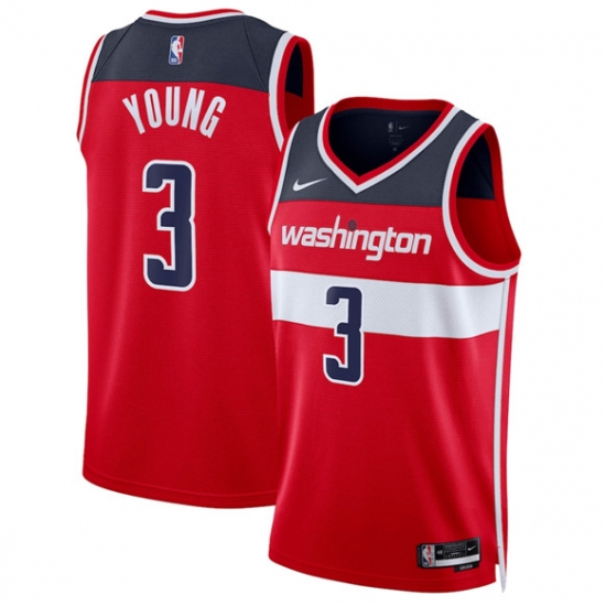 Men's Washington Wizards #3 CJ McCollum Red Icon Edition Stitched Basketball Jersey - Ujersey