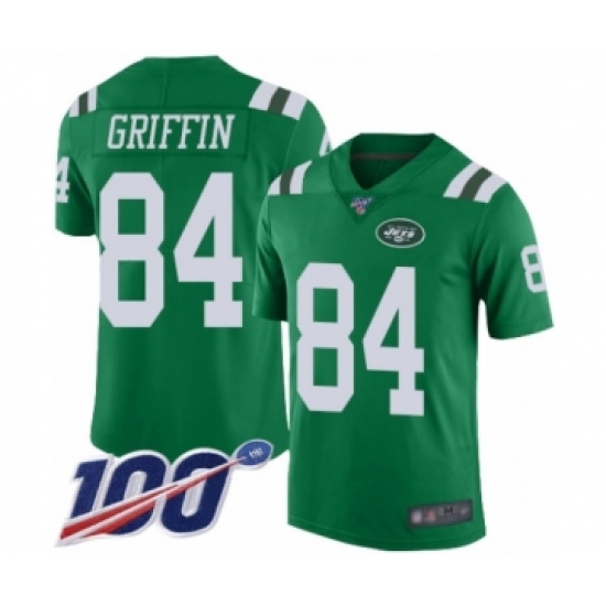 Youth New York Jets #84 Ryan Griffin Limited Green Rush Vapor Untouchable 100th Season Football Jersey - Ujersey