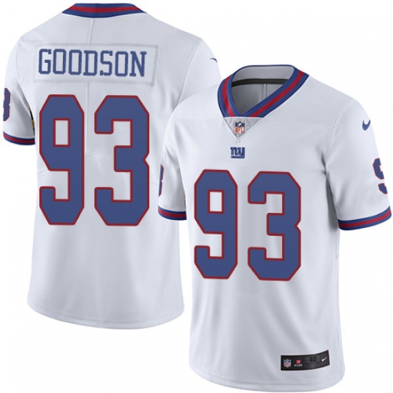 Men's Nike New York Giants #93 B.J. Goodson Elite White Rush Vapor Untouchable NFL Jersey - Ujersey