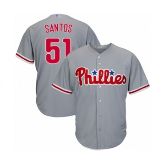Youth Philadelphia Phillies #51 Enyel De Los Santos Authentic Grey Road Cool Base Baseball Player Jersey - Ujersey