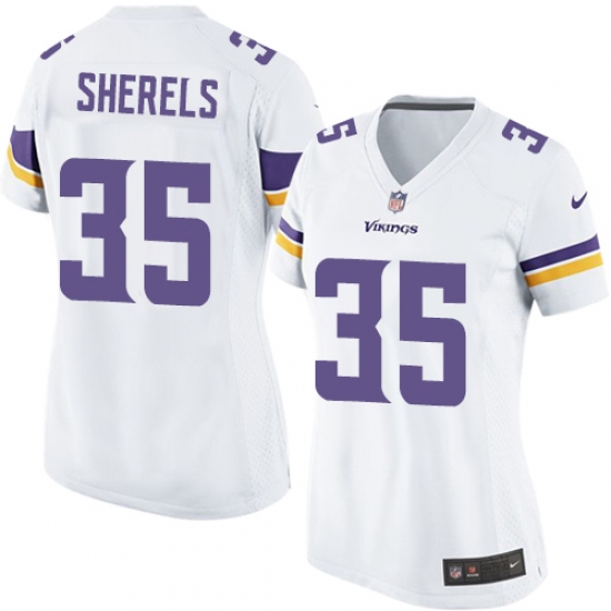 Women's Nike Minnesota Vikings #35 Marcus Sherels Game White NFL Jersey - Ujersey