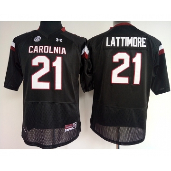 South Carolina Gamecocks 21 Marcus Lattimore Black College Football Jersey - Ujersey