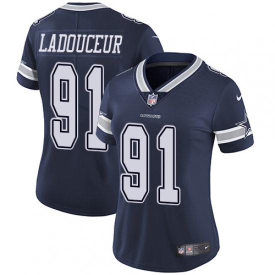 Women's Nike Dallas Cowboys #91 L. P. Ladouceur Navy Blue Team Color Vapor Untouchable Limited Player NFL Jersey - Ujersey