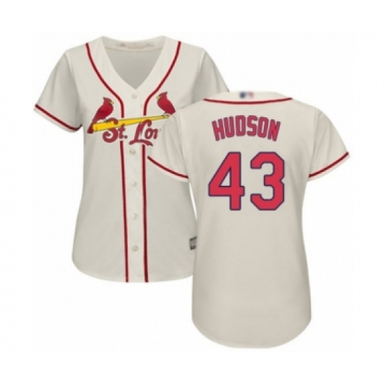 Women's St. Louis Cardinals #43 Dakota Hudson Authentic Cream Alternate Cool Base Baseball Player Jersey - Ujersey