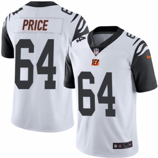 Men's Nike Cincinnati Bengals #64 Billy Price Elite White Rush Vapor Untouchable NFL Jersey - Ujersey