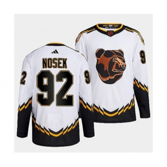 Men's Boston Bruins #92 Tomas Nosek 2022 White Reverse Retro Stitched Jersey - Ujersey