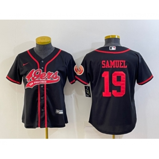 Women's San Francisco 49ers #19 Deebo Samuel Black With Patch Cool Base Stitched Baseball Jersey - Ujersey