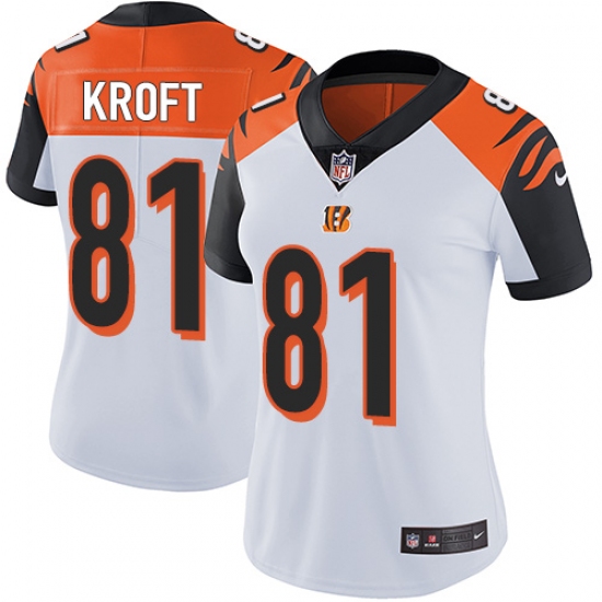 Women's Nike Cincinnati Bengals #81 Tyler Kroft Vapor Untouchable Limited White NFL Jersey - Ujersey