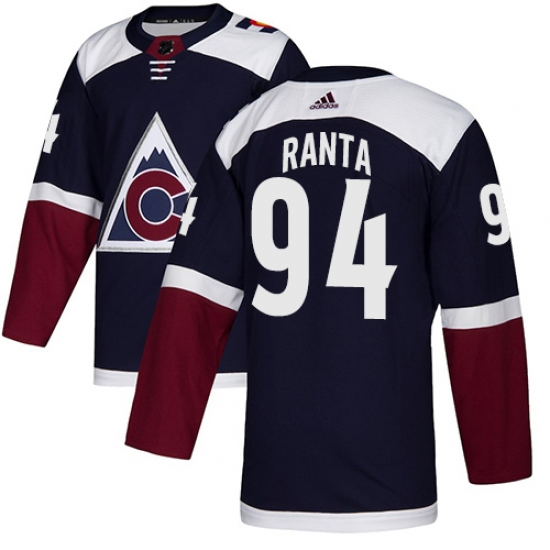 Men's Adidas Colorado Avalanche #94 Sampo Ranta Authentic Navy Blue Alternate NHL Jersey - Ujersey