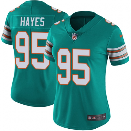 Women's Nike Miami Dolphins #95 William Hayes Elite Aqua Green Alternate NFL Jersey - Ujersey