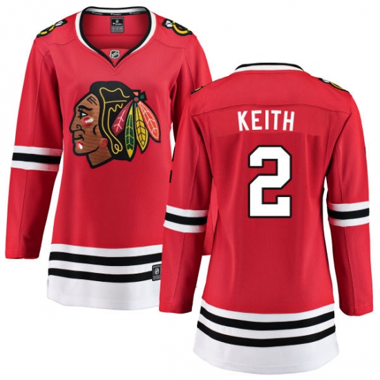 Women's Chicago Blackhawks #2 Duncan Keith Fanatics Branded Red Home Breakaway NHL Jersey - Ujersey