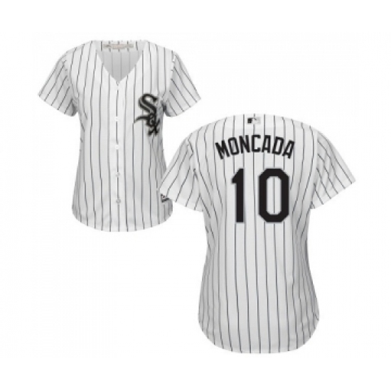 Women's Majestic Chicago White Sox #10 Yoan Moncada Authentic White Home Cool Base MLB Jerseys - Ujersey