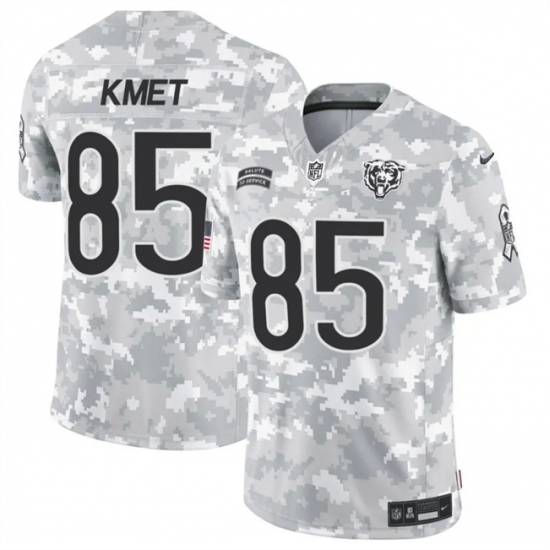 Men's Chicago Bears #85 Cole Kmet 2024 F.U.S.E Arctic Camo Salute To Service Limited Stitched Football Jersey - Ujersey