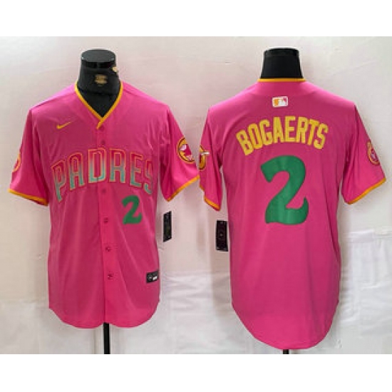Men's San Diego Padres #2 Xander Bogaerts Pink Player Number Fashion Baseball Jersey - Ujersey