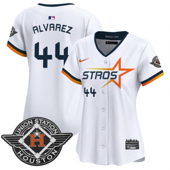 Women's Houston Astros #44 Yordan Alvarez White 2025 City Connect Limited Stitched Baseball Jersey(Run Small) - Ujersey
