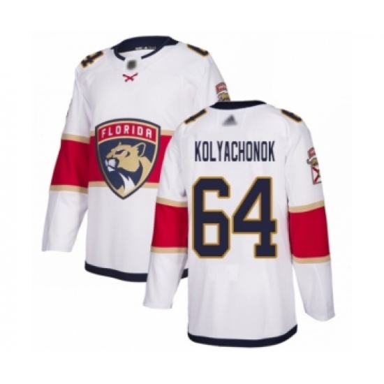 Men's Florida Panthers #64 Vladislav Kolyachonok Authentic White Away Hockey Jersey