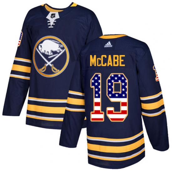 Youth Adidas Buffalo Sabres #19 Jake McCabe Authentic Navy Blue USA Flag Fashion NHL Jersey - Ujersey