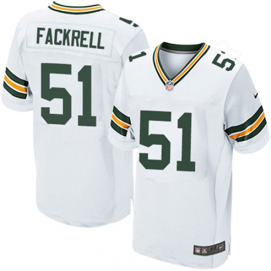 Men's Nike Green Bay Packers #51 Kyler Fackrell Elite White NFL Jersey - Ujersey