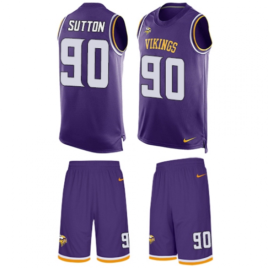 Men's Nike Minnesota Vikings #90 Will Sutton Limited Purple Tank Top Suit NFL Jersey - Ujersey