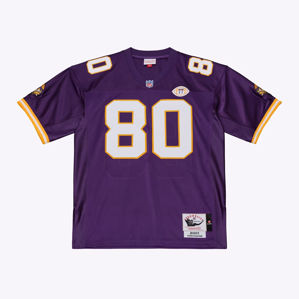 Men's Minnesota Vikings Cris Carter Mitchell & Ness Purple 2001 Authentic Throwback Jersey - Ujersey