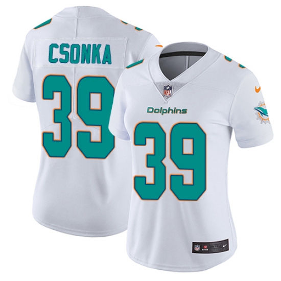 Women's Nike Miami Dolphins #39 Larry Csonka Elite White NFL Jersey - Ujersey