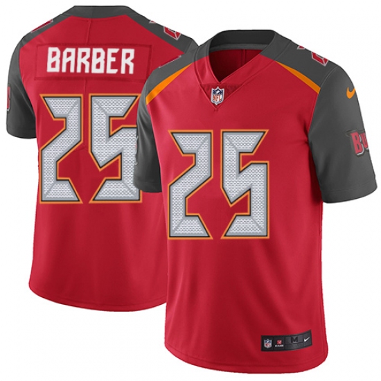 Men's Nike Tampa Bay Buccaneers #25 Peyton Barber Red Team Color Vapor Untouchable Limited Player NFL Jersey - Ujersey