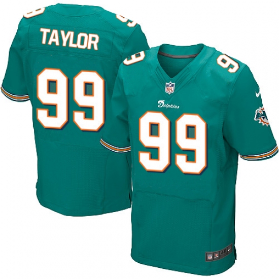 Men's Nike Miami Dolphins #99 Jason Taylor Elite Aqua Green Team Color NFL Jersey - Ujersey