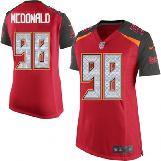 Women's Nike Tampa Bay Buccaneers #98 Clinton McDonald Game Red Team Color NFL Jersey - Ujersey