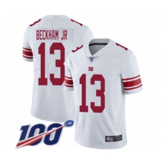 Men's New York Giants #13 Odell Beckham Jr White Vapor Untouchable Limited Player 100th Season Football Jersey - Ujersey