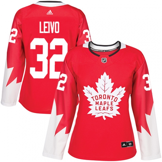 Women's Adidas Toronto Maple Leafs #32 Josh Leivo Authentic Red Alternate NHL Jersey - Ujersey